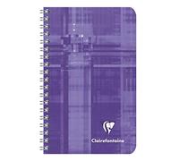 Clairefontaine 8586C - Set of 10 Spiral Notebooks - Dimensions: 7.5x12 cm - 100 Lined Pages - 90 g White Paper - Laminated Card Cover - Random Colours
