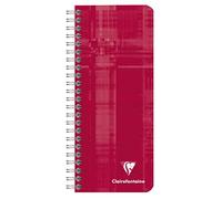 Clairefontaine - Ref 8672C - Wire bound Notebook (90 Sheets) - 8.5 x 20cm Size, Squared Ruling, 90gsm Brushed Vellum Paper, Laminated Card Cover - Assorted Colours (Pack of 5)