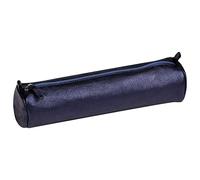 Clairefontaine - Ref 8694C - Cuirisé' Leather Round Pencil Case - 22cm x 5.5cm, Made From Genuine Lambskin Leather, Metal Zip With Leather Puller - Oil