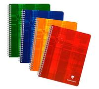 Clairefontaine 8812C - One Spiral Notebook - Dimensions: 17 cm x 22 cm - 224 Small Squares Pages - White Paper 90 g - Laminated Card Cover - Random Colour