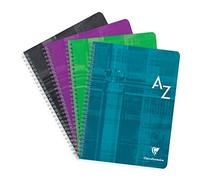 Clairefontaine 8949C - One Spiral Index Book - Dimensions: 17x22 cm - 100 Small Square Pages - 90 g White Paper - Laminated Card Cover - Random Colour