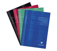 Clairefontaine 9059C 4-Column Rigid Record Book (24 boxes/week) - A4 21x29,7 cm - 144 Pages (42 weeks) - 90 g White Paper - Laminated Card Cover - Random Colour