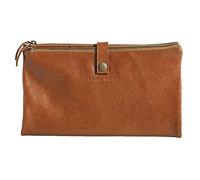 Clairefontaine 930031C - One Flying Spirit Flat Pouch - Compartmentalised Tool Case with Zip Closure - L. 27 x H. 23.6 cm - Genuine Brown Glossy Leather