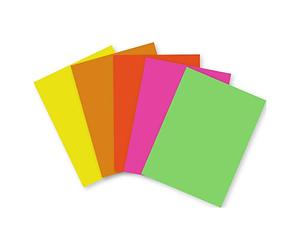 Clairefontaine 93922C - Pack of 100 Fluorescent Poster Paper 90g/m² Format A3 29,7x42cm Cutting Writing Collage Creative Activity Adults Children Ast colours