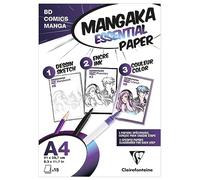 Clairefontaine 94050C - Mangaka Essential Paper - 15 Sheets - 3 Assorted Manga Papers - A4 - Ideal for Discovering Manga Drawing