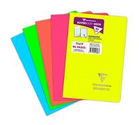 Clairefontaine 941623C - One Neon Koverbook Stapled Notebook - 11x17 cm - 96 Small Square Pages - 90 g White Paper - Opaque Polypro Cover - Random Colour