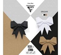 Clairefontaine - Ref 95006C - Origami Paper Pack (Pack of 100 Sheets) - 20 x 20cm in Size, 80gsm Deep-Dyed Paper, Smooth Touch - Assorted Natural Colours