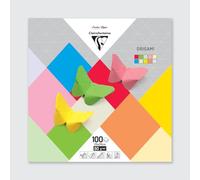 Clairefontaine - Ref 95007C - PaperTouch Origami Paper (Pack of 100 Sheets) - 200 x 200mm in Size, 80gsm Deep Dyed Paper, Variety of Colours - Assorted Colours