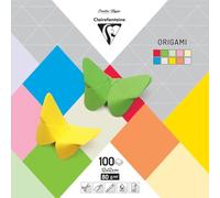 Clairefontaine - Ref 95008C - PaperTouch Origami Paper (Pack of 100 Sheets) - 120 x 120mm in Size, 80gsm Deep Dyed Paper, Variety of Colours - Assorted Colours