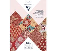 Clairefontaine 95090C Pad of 20 Sheets of Paper Format A4 21x29,7 cm Handmade Textured Papers Leisure Creative Cardmaking Scrapbooking Decoration Colour Red