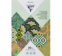 Clairefontaine 95094C Pad of 20 Sheets of Paper Format A4 21x29,7 cm Handmade Textured Papers Creative Leisure Cardmaking Scrapbooking Decoration Colour Green