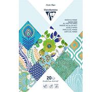 Clairefontaine 95095C Pad of 20 Sheets of Paper Format A4 21x29,7 cm Handmade Textured Papers Creative Leisure Cardmaking Scrapbooking Decoration Colour Blue