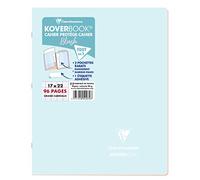 Clairefontaine 951472C - One Stapled Notebook Koverbook Blush Blue Frosted - Size: 17x22 cm - 96 Seyes Ruled Pages - White Paper 90 g - Opaque Polypro Cover