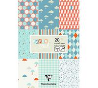 Clairefontaine 95240C - Pad of 20 Motif Sheets in 200g Cardstock Alphabet Stickers Cut-Out Labels A4 21x29,7cm Creative Leisure Scrapbooking Paper Rain