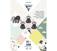 Clairefontaine 95280C Pad of 20 Motif Sheets 200g Cardstock Alphabet Stickers Cut-Out Labels A5 format 14,8x21cm Creative Leisure Scrapbooking Paper Lazy Boy