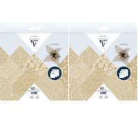 Clairefontaine 95355C 60 Sheets Origami Paper 70g 3 Sizes 10x10cm 15x15cm 20x20cm 10 AST Coloured Motifs 2 per Size Creative Adults Children Kraft Floral (Pack of 2)