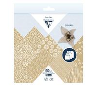 Clairefontaine 95355C 60 Sheets Origami Paper 70g 3 Sizes 10x10cm 15x15cm 20x20cm 10 Ast Coloured Motifs 2 per Size Creative Adults Children Kraft Floral