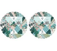 Clairefontaine 95372C Origami Paper Case Herbarium Collection 60 Sheets 70gsm Format 15x15cm 30 AST Coloured Designs X 2 Design Creative Adults Children (Pack of 2)