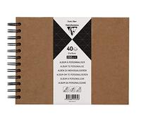Clairefontaine 95432C Spiral Personalized Album 40 Sheets of Thick Kraft Paper 200g/m² Format 21x16 cm Kraft Hard Cover - Creative leisure, DIY, Scrapbooking