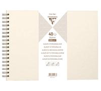 Clairefontaine 95433C Spiral Album to Personalize 40 Sheets of Thick White Paper 200g/m² Format 32x24 cm Ivory Iridescent Hard Cover Creative, Scrapbooking