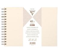 Clairefontaine 95434C Spiral Album to Personalize 40 Sheets Thick White Paper 200g/m² Format 27x20 cm Ivory Iridescent Hard Cover Creative, DIY, Scrapbooking