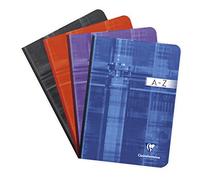 Clairefontaine 9549C - One Indexed Book, Canvas - Size: A5, 14,8x21 cm - 192 Pages Small Squares - White Paper 90 g - Laminated Card Cover - Random Colour