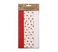 Clairefontaine 95542C - Pack of 6 sheets of Printed Silk Paper - Format 50x75 cm - 2 Sheets Hearts Pattern + 2 Red Sheets + 2 White Sheets - Love Assortment