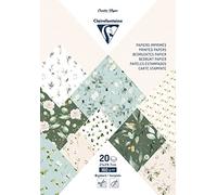 Clairefontaine 95545C - Printed Paper Pad of 20 Sheets Romantic Design A4 (21x29,7cm) 160gsm + 2 sheets of cut-out labels + Creative Idea - Scrapbooking