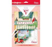 Clairefontaine 95745C - Odelia, Bloc de coloriage Multi-Techniques, 20 feuilles A4 (21x29,7cm), 250g, Les vitrines