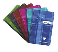 Clairefontaine 9599C - One Indexed Book Canvas Spine - Dimensions: 9x14 cm - 192 Small Square Pages - 90 g White Paper - Laminated Card Cover - Random Colour