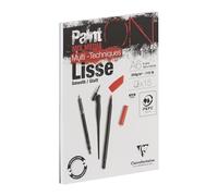 Clairefontaine 960062C Bloc Encollé PaintON Multi-Techniques Lisse A6 10,5x14,8 cm 250g - 15 Feuilles Papier Dessin Multi-Techniques à la Surface Lisse - Blanc