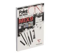 Clairefontaine 960067C - PaintON MIX9 Multi-technique Glued Pad - 27 Sheets Multi-technique Drawing Paper - Assorted with 9 Papers x 3 Sheets - A5 14.8 x 21 cm 250g