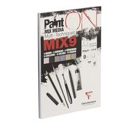 Clairefontaine 960067C - Multi-technique PaintON MIX9 Glued Pad - 27 Sheets Multi-technique Drawing Paper - Assorted with 9 Papers x3 Sheets - A4 21x29.7 cm 250g
