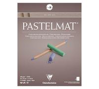 Clairefontaine 96013C Bloc Collé Pastelmat n°8-12 Feuilles Carte Spéciale Pour Pastels Secs - 18x24 cm 360g - Brun - Intercalaires en Papier Cristal