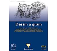 Clairefontaine 96026C - Glued Block Grain Drawing Paper - 20 sh of Marked
