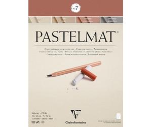 Clairefontaine 96052C Glued Pad Pastelmat n°7 - 12 Sheets Special Card for Dry Pastels - 18x24 cm 360g - 4 Assorted Colors - Crystal Paper Dividers
