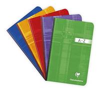 Clairefontaine 9609C A Indexed Notebook Canvas 11x17 cm - 192 Small Square Pages - 90 g White Paper - Laminated Card Cover - Random Colour