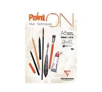 Clairefontaine 96538C - A glued pad of Paint'On drawing paper 40 sheets 14.8x21 cm 250g, White - Pack of 4 pads