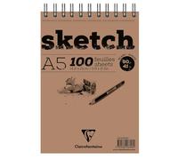 Clairefontaine 96606C - Spiral-bound sketch pad - 100 sh of very - Arts | 96606C Sketchbook Fine Grain with Micro Perforation 14.8 x 21 cm for Dry Techniques, Drawing, Wiping, Erasing
