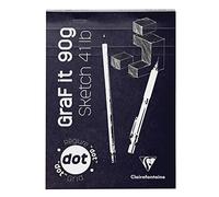 Clairefontaine 96651C Bloc Agrafé GraF'it - 80 Feuilles Papier Dessin Croquis - Réglure pointillés DOT - Feuilles Détachables - A5 14,8x21 cm 90g - Couverture ass Aléatoires - Paquet de 10 blocs