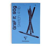 Clairefontaine 96731C Bloc Agrafé GraF'it - 80 Feuilles Papier Dessin Croquis Uni - Feuilles Détachables - A6 10,5x14,8 cm 90g - Couverture Bleu Roi - Paquet de 5 blocs