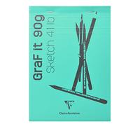 Clairefontaine 96733C Bloc Agrafé GraF'it - 80 Feuilles Papier Dessin Croquis Uni - Feuilles Détachables - A6 10,5x14,8 cm 90g - Couverture Turquoise - Paquet de 5 blocs