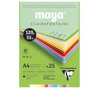 Clairefontaine - Ref 975332C - Maya Pastel Coloured Drawing Pad (Pack of 25 Sheets) - 120gsm Paper - A4 (29.7 x 21cm) - Assorted Colour - Deep Dyed, Acid Free, pH Neutral