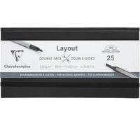 Clairefontaine 975341C Double-Sided Layout Notebook with Flat Opening - 25 Sheets of Extra Smooth White Drawing Paper 11x22 cm 220g - Ideal for Drawing