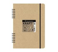 Clairefontaine 975941C - Kraft Paper Spiral Notebook - 80 Sheets A4 Brown Non-Laid Kraft Paper 21 x 29.7 cm 115g - Elastic Closure, Soft Kraft Card Cover