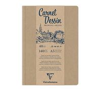 Clairefontaine 975963C - Carnet Rembordé Intégral A5 papier blanc 140g 40 feuilles paysagé