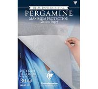 Clairefontaine 976101C Bloc Encollé Pergamine A3 29,7x42 cm 45g - 30 Feuilles Papier Cristal Souple Légèrement Transparent - Idéal Pour Protéger des Dessins