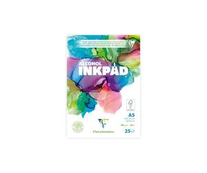 Clairefontaine 976106C - One Alcohol Inkpad A5 14.8 x 21 cm 90g - 25 Sheets Extra White Alcohol Ink Paper - Ideal for Fluid Painting with Alcohol Inks