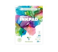 Clairefontaine 976107C Glued Pad Alcohol Inkpad A4 21x29.7 cm 90g - 25 Sheets Extra White Alcohol Ink Paper - Ideal for Fluid Painting with Alcohol Inks