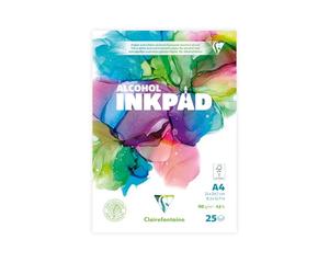 Clairefontaine 976107C Glued Pad Alcohol Inkpad A4 21x29.7 cm 90g - 25 Sheets Extra White Alcohol Ink Paper - Ideal for Fluid Painting with Alcohol Inks